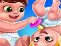 image Baby Twins Caring Day